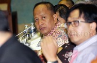 Muhammad Nasir memaparkan program Kementerin Ristek Dikti untuk Tahun 2016 dan dana yang dibutuhkannya. Lamhot Aritonang/detikFoto.