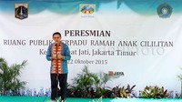 Gubernur DKI Jakarta Basuki Tjahaja Purnama (Ahok) meresmikan taman tersebut. Alfathir Yulianda/detikFoto.