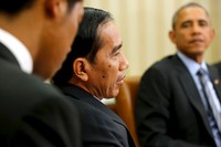 Dalam kesempatan itu, Jokowi menjelaskan ke Obama bahwa Indonesia adalah negara yang besar. Bahkan ekonomi Indonesia terbesar di Asia Tenggara. Jonathan Ernst/Reuters/detikFoto.