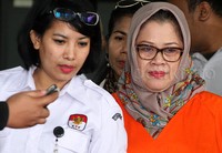 Hari ini Dewie Yasin Limpo hanya menjalani pemeriksaan sekitar 2 jam. Pool/Lamhot Aritonang/detikFoto.