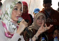 Arzetti menepis ada penggerebekan yang dilakukan Detasemen Polisi Militer di Hotel Arjuna Malang saat bertemu dengan Dandim Sidoarjo Letkol Kav Rizeki Indrawijaya. Pool/Lamhot Aritonang/detikFoto.