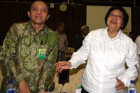 Menteri Siti hadir dengan didampingi jajarannya. Pool/Lamhot Aritonang/detikFoto.