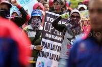 Mereka menolak PP tentang pengupahan karena menilai dengan peraturan tersebut gaji buruh tetap murah. Alfathir Yulianda/detikFoto.