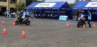 Latihan Safety Riding menggunakan motor produksi Yamaha seperti V-Ixion, NMAX, dan Mio. Ist/Yamaha.