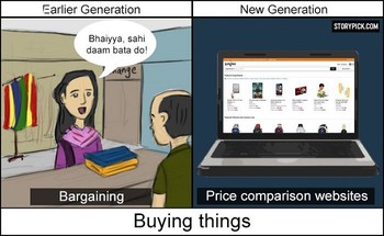 Dulu kegiatan belanja diwarnai dengan tawar-menawar. Kini, tinggal klik dari depan komputer dan tanpa perlu menawar. (kredit foto : storypick.com)