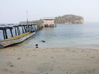 Traveler yang ingin melihat hiu berjalan atau kalabia, bisa berjalan di sekitar dermaga pada malam hari sambil membawa senter. Kalabia biasanya akan bermunculan di antara karang di sekitar sana (Kurnia/detikTravel)