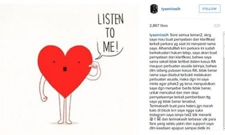 Kata Pengacara RA Soal Bantahan Tyas Mirasih Tersangkut Prostitusi Online