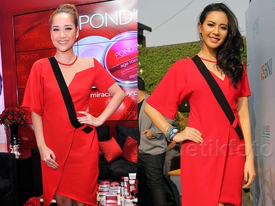 Siapa Lebih Wow dengan Dress Merah Ini, BCL atau Elvira Devinamira?