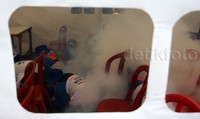Simulasi Gabungan Sekolah Siaga Bencana ini diselengarakan oleh Bank Indonesia dan Aksi Cepat Tanggap (ACT). Lamhot Aritonang/detikFoto.