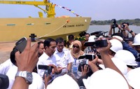 Kapal ini diharapkan mampu membuat harga sapi lokal bisa bersaing dengan sapi impor. Cahyo/Setpres.