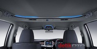 Interiornya juga tak kalah mentereng. Seperti terlihat di foto, kabin Kijang Innova kini terasa lebih premium. Selain audio yang baru, ada lampu illuminator berwarna biru di  bagian atas yang seakan-akan mengelilingi penumpang kursi kedua. (Istimewa-PT Toyota-Astra Motor).