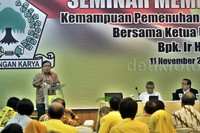 Menkeu Bambang Brodjonegoro pun mengucapkaa terima kasih kepada Partai Golkar yang mendukung APBN 2016. Lamhot Aritonang/detikFoto.