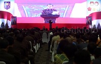 Jokowi menyampaikan pidato saat menghadiri rapat koordinasi nasional pelaksanaan pemantapan pilkada serentak.