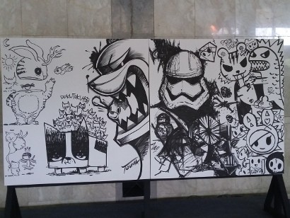 Pertunjukan Seni ilustrasi Secret Walls Buka Indonesia Comic Con Hari Pertama
