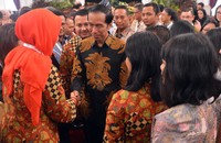 Dalam kesempatan itu, Jokowi berbicara mengenai pentingnya arti kepercayaan. Cahyo/Setpres.