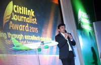CEO Citilink Indonesia Albert Burhan memberikan sambutan.