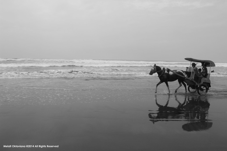 Pesona Lain Pantai Parangtritis Dalam Hitam Putih