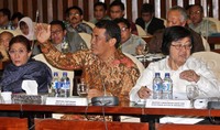 Amran Sulaiman memaparkan anggaran yang diperlukan di Kementerian Pertanian Tahun 2016. Lamhot Aritonang/detikFoto.