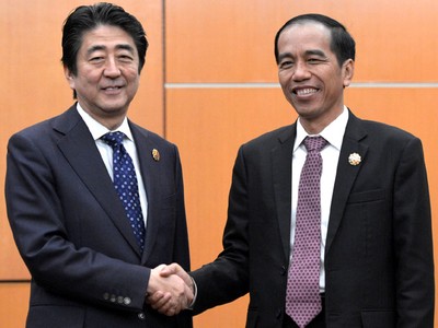 Presiden Jokowi Bertemu PM Jepang Shinzo Abe