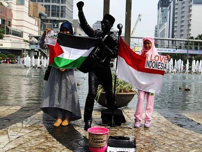 Aksi Dukungan untuk Warga Palestina di CFD