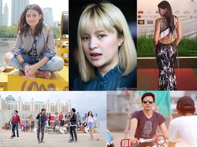 Pose Cool Ariel di Scooter, Marshanda Eksis Berambut Pirang