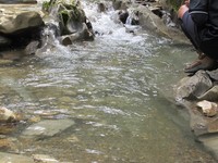 Walau ada banyak penduduk di kedua desanya, sungai-sungai di sana bersih dan bebas dari sampah. Lihatlah airnya yang jernih di titik permukaan air yang dangkal (Afif/detikTravel)