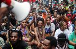 Aksi Mahasiswa Papua di Bundaran HI