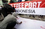 HMI Gelar Aksi Demo Usir Freeport di Bunderan HI