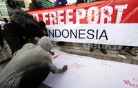 HMI ini berunjuk rasa untuk mengusir Freeoprt dari Indonesia lantaran, keberadaan Freeport telah menyengsarakan masyarakat Indonesia, khusunya Papua.