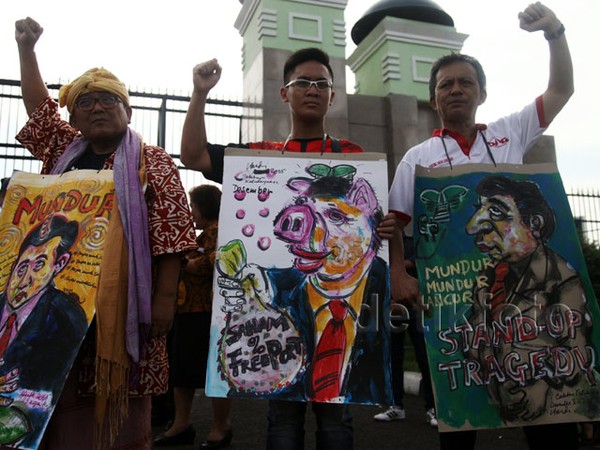 Aksi Seniman Tuntut Setya Novanto Mundur