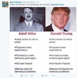 Meme Bandingkan Donald Trump dengan Hitler