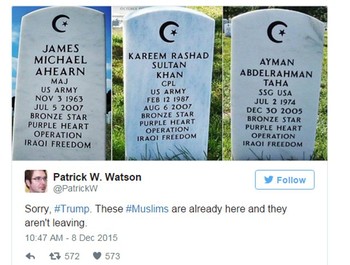 Trump juga dinilai perlu ingat banyak tentara muslim AS gugur membela negaranya.
