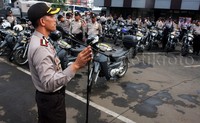 Kapolres Metro Depok Kombes Dwiyono memberikan pengarahan. Pool/Lamhot Aritonang/detikFoto.