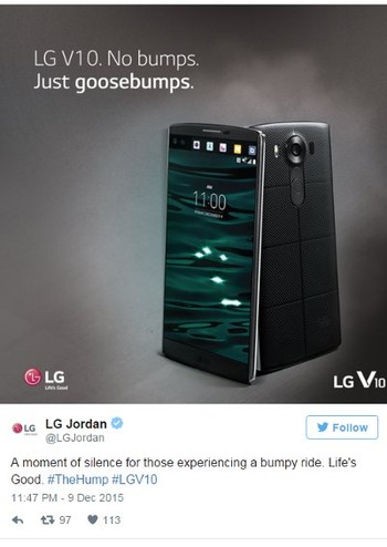 LG tak ketinggalan menyindir.