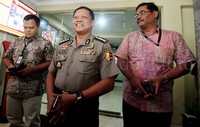 Kombes Harsono memberikan keterangan pers.