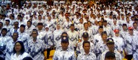 Ribuan guru hadir dalam puncak peringatan HUT ke-70 PGRI. Pool/Jabbar Ramdhani/detikFoto.