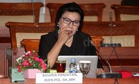 Basaria Panjaitan menjawab pertanyaan-pertanyaan anggota Komisi III saat uji kelayakan dan kepatutan Capim KPK. Pool/Lamhot Aritonang/detikFoto.