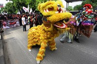 Barongsai ikut melepas BW.