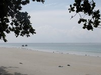 Salah satu kegiatan yang bisa dicoba wisatawan di sini, adalah naik banana boat dengan kocek Rp 25 ribu. Atau bagi anak-anak kecil, tersedia ban pelampung seharga Rp 5 ribu (Afif/detikTravel)