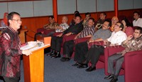 Ketua Fraksi PDIP di MPR Ahmad Basarah memberikan sambutan. Lamhot Aritonang/detikFoto.