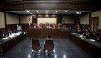 Mantan Menteri Agama (Menag) Suryadharma Ali (SDA) menjalani sidang tuntutan di Pengadilan Tipikor, Jakarta, Rabu (23/12/2015).     
