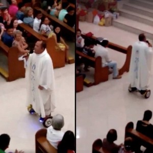 Aksi Pastur dengan Hoverboard Tuai Pujian dan Kritikan
