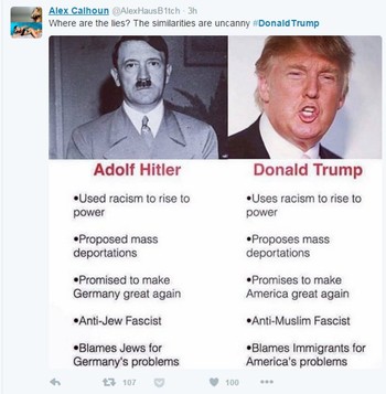 Ada yang membandingkan Trump dengan Hitler.