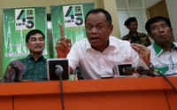 Gazali Harahap Ketua DPP PPP, Dimyati Natakusuma Sekjen PPP, Waketum PPP Habil Marati dan Ketua DPW DKI Jakarta Lulung Lunggana memberikan keterangan pers di Kantor DPP PPP, Jakarta, Senin (11/1/2016).