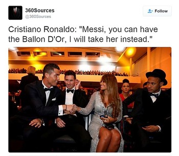 Messi berdampingan dengan istrinya yang cantik.