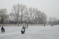 Turis yang datang kebanyakan meluncur dengan sepatu skate. Tapi tak sedikit juga yang meluncur dengan skating chair. Kalau tak punya peralatan skating jangan khawatir karena banyak orang menyewakannya (Kurnia/detikTravel)