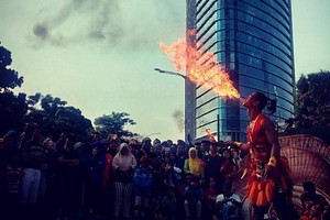 Atraksi Reog Ponorogo Curi Perhatian Banyak Mata di CFD