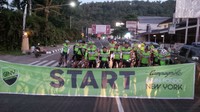 Ini adalah sesi cek rute GFNY Indonesia pada hari Sabtu, 23 April 2016. Start dimulai pukul 06.00 WIB di depan Resort Santosa, Pantai Senggigi.