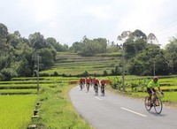 Selain kawasan perbukitan, rute Toba Audax 2016 juga melintasi persawahan di berbagai desa di Pulau Samosir.
