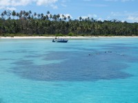 Maratua memiliki lautan biru jernih, deretan pohon kelapa dan pantai-pantai berpasir putih. Pemandangannya khas pulau-pulau tropis dan turis pun bebas berenang di sekitar pantainya (Afif/detikTravel)